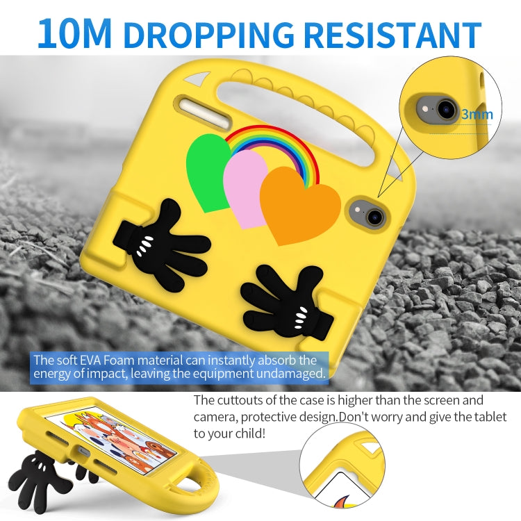 For iPad mini 2024 / mini 6 Love Small Palm Holder EVA Tablet Case(Yellow) - iPad mini 6 Cases by buy2fix | Online Shopping UK | buy2fix