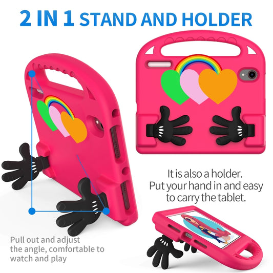 For iPad mini 2024 / mini 6 Love Small Palm Holder EVA Tablet Case(Rose Red) - iPad mini 6 Cases by buy2fix | Online Shopping UK | buy2fix
