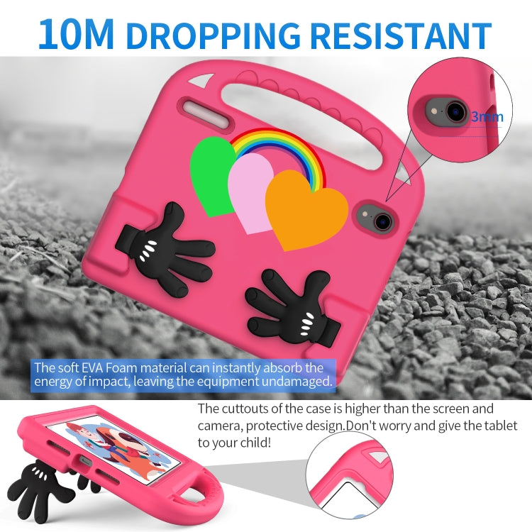 For iPad mini 2024 / mini 6 Love Small Palm Holder EVA Tablet Case(Rose Red) - iPad mini 6 Cases by buy2fix | Online Shopping UK | buy2fix