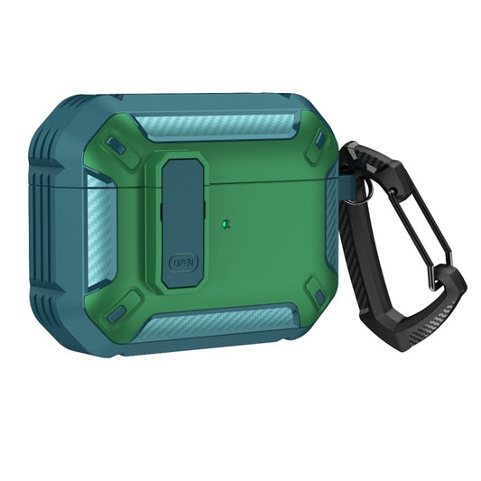 For AirPods Pro 2 Shield Shockproof Earphone Protective Case with Hook(Green) by buy2fix
