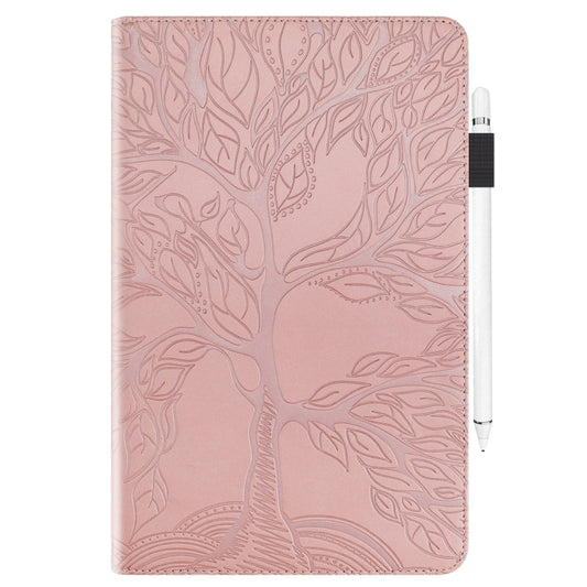 For 8 inch Life Tree Pattern Flip Universal Leather Tablet Case(Rose Gold) - 8 inch by buy2fix | Online Shopping UK | buy2fix