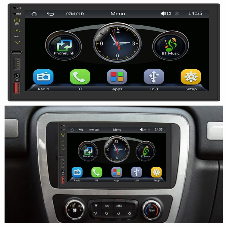 FS02C 7 inch HD Capacitive Touch Screen Car MP5 Player Supports Bluetooth Reverse&Mobile Phone Internet&Wired CarPlay + Android Auto - Car MP3 & MP4 & MP5 by buy2fix | Online Shopping UK | buy2fix
