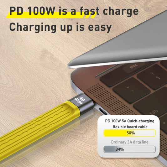 100W 10Gbps USB to USB-C/Type-C FPC Flexible Data Cable, Length: 13.8cm(Yellow) by buy2fix