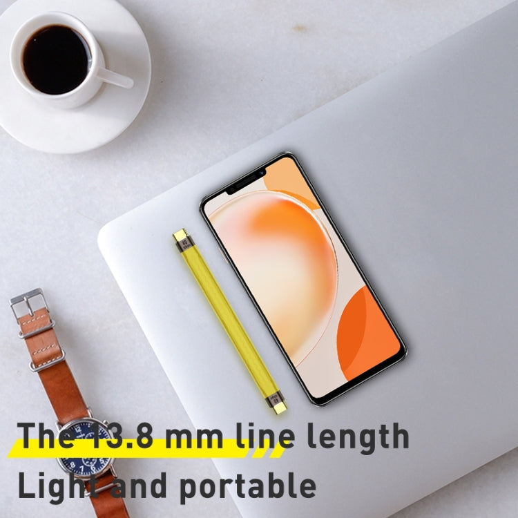 100W 40Gbps USB-C/Type-C to USB-C/Type-C FPC Flexible Data Cable, Length: 13.8cm(Yellow) by buy2fix