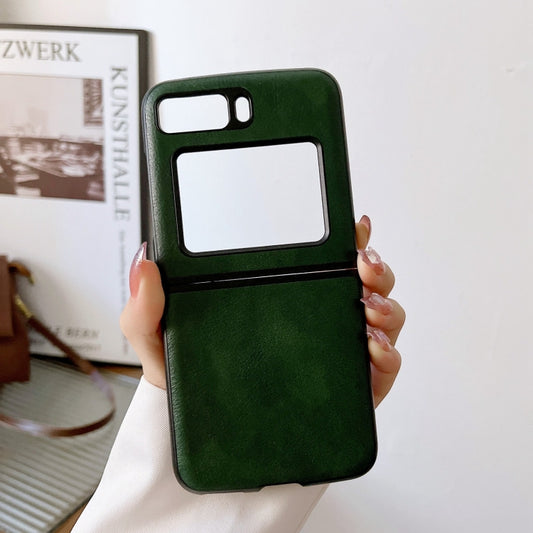 For Motorola Moto Razr 2022 Two-color Litchi Texture PU Phone Case(Black) by buy2fix