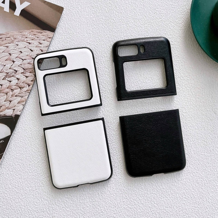 For Motorola Moto Razr 2022 Two-color Litchi Texture PU Phone Case(Black) by buy2fix