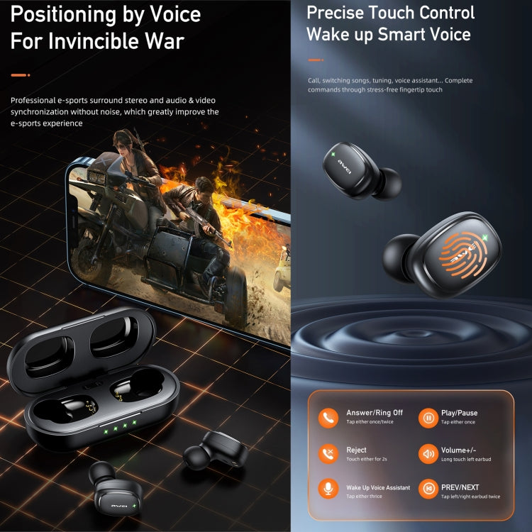 awei T13 Pro Bluetooth V5.1 Sports Headset (Yellow) - Bluetooth Earphone by awei | Online Shopping UK | buy2fix