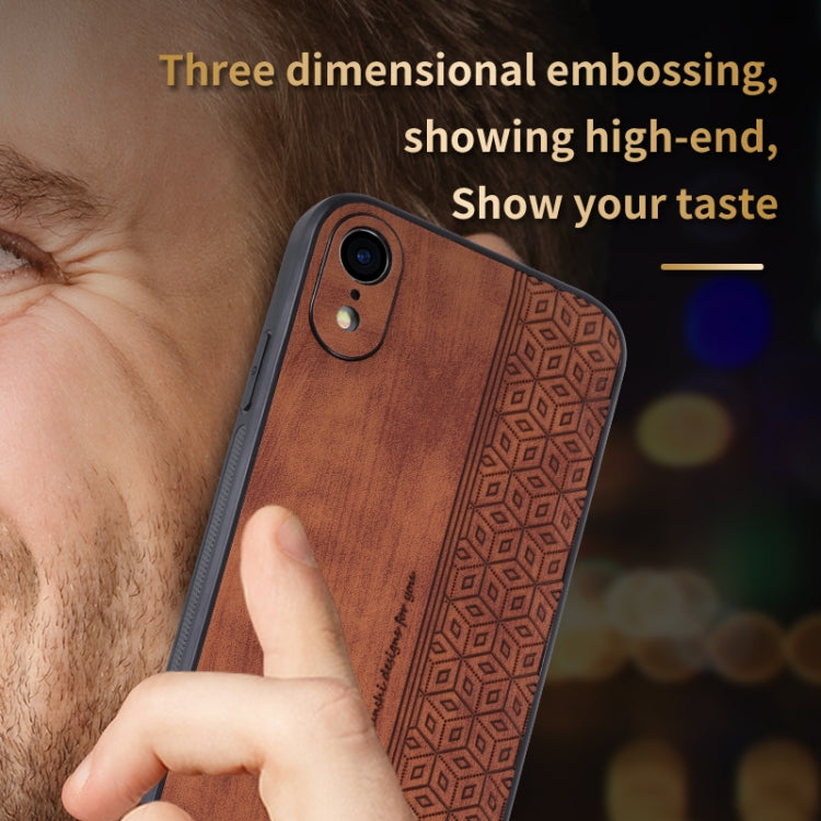 For iPhone XR AZNS 3D Embossed Skin Feel Phone Case(Black) - More iPhone Cases by AZNS | Online Shopping UK | buy2fix
