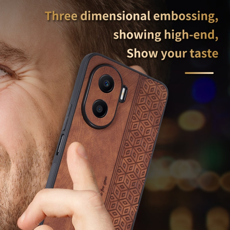 For Honor X40i AZNS 3D Embossed Skin Feel Phone Case(Black) by AZNS