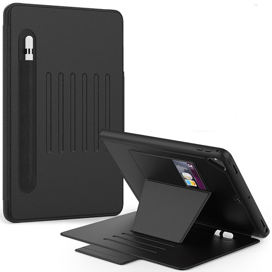 For iPad 9.7 Multifunctional Tablet PC Protective Leather Case with Bracket & Card Slots & Pen Slot & Wake-up / Sleep Function(Black) - iPad 10.2 Cases by buy2fix | Online Shopping UK | buy2fix