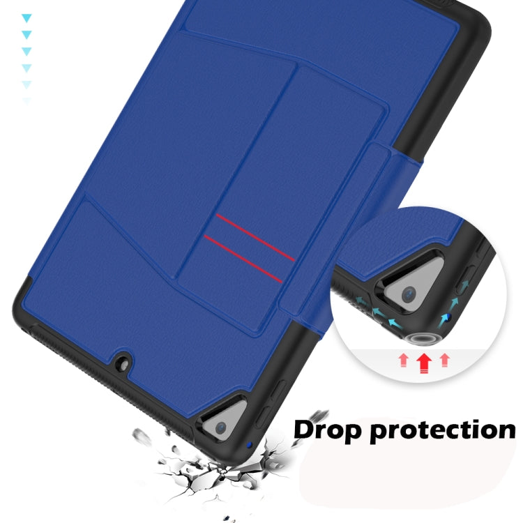 For iPad 9.7 Multifunctional Tablet PC Protective Leather Case with Bracket & Card Slots & Pen Slot & Wake-up / Sleep Function(Blue) - iPad 10.2 Cases by buy2fix | Online Shopping UK | buy2fix