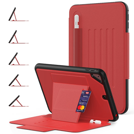 For iPad Mini 5 Multifunctional Tablet PC Protective Leather Case with Bracket & Card Slots & Pen Slot & Wake-up / Sleep Function(Red) - iPad 10.2 Cases by buy2fix | Online Shopping UK | buy2fix