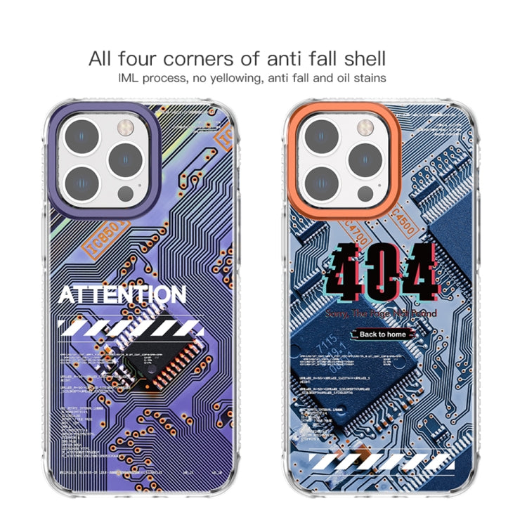 For iPhone 14 Mutural Modern Series Circuit Board Printed Phone Case(Blue) - iPhone 14 Cases by Mutural | Online Shopping UK | buy2fix