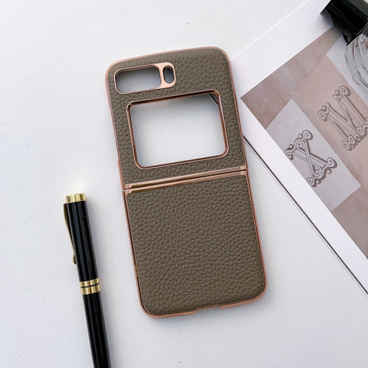 For Motorola Moto Razr 2022 Star Series Nano Electroplating PU Phone Case(Elephant Grey) by buy2fix