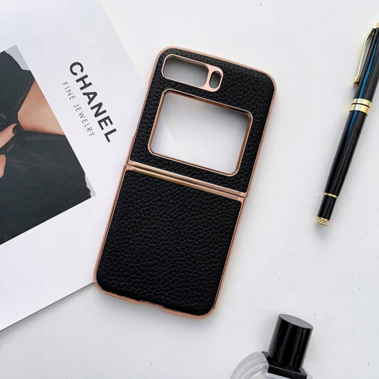 For Motorola Moto Razr 2022 Star Series Nano Electroplating PU Phone Case(Black) by buy2fix