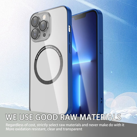 For iPhone 14 Plus Lens Protector Magsafe Phone Case(Blue) by buy2fix