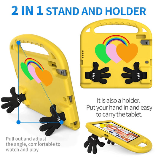 For iPad Air / Air 2 / 9.7 2017 / 9.7 2018 Love Small Palm Holder EVA Tablet Case(Yellow) - iPad 9.7 (2018) & (2017) Cases by buy2fix | Online Shopping UK | buy2fix