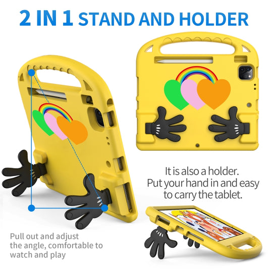 For iPad Air 2022/ 2020 10.9 Love Small Palm Holder EVA Tablet Case(Yellow) - iPad Air (2022) / (2020) 10.9 Cases by buy2fix | Online Shopping UK | buy2fix
