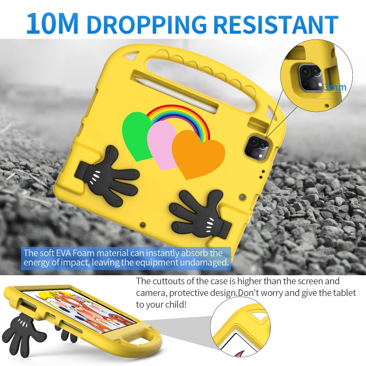 For iPad Air 2022/ 2020 10.9 Love Small Palm Holder EVA Tablet Case(Yellow) - iPad Air (2022) / (2020) 10.9 Cases by buy2fix | Online Shopping UK | buy2fix