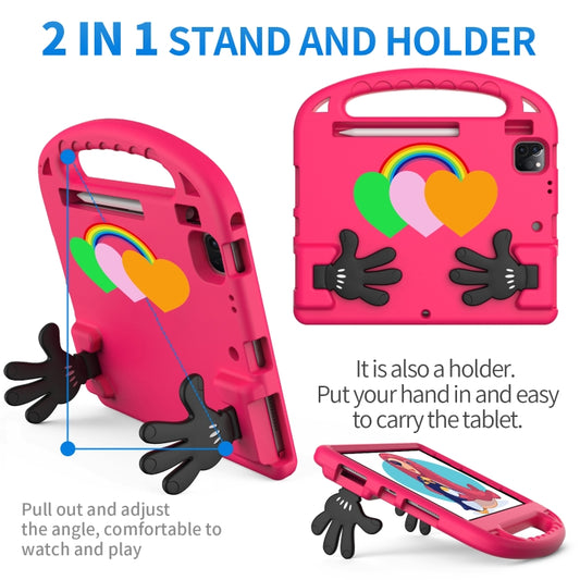 For iPad Air 2022/ 2020 10.9 Love Small Palm Holder EVA Tablet Case(Rose Red) - iPad Air (2022) / (2020) 10.9 Cases by buy2fix | Online Shopping UK | buy2fix