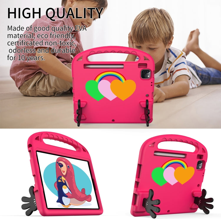 For iPad Air 2022/ 2020 10.9 Love Small Palm Holder EVA Tablet Case(Rose Red) - iPad Air (2022) / (2020) 10.9 Cases by buy2fix | Online Shopping UK | buy2fix