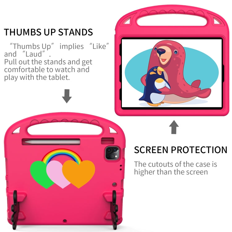For iPad Air 2022/ 2020 10.9 Love Small Palm Holder EVA Tablet Case(Rose Red) - iPad Air (2022) / (2020) 10.9 Cases by buy2fix | Online Shopping UK | buy2fix