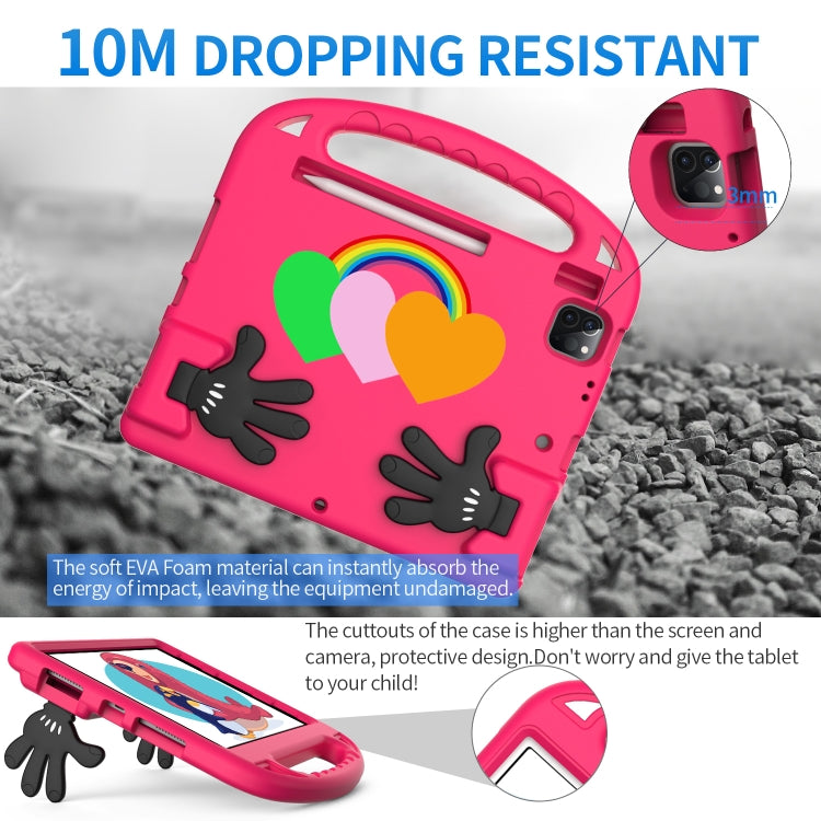 For iPad Air 2022/ 2020 10.9 Love Small Palm Holder EVA Tablet Case(Rose Red) - iPad Air (2022) / (2020) 10.9 Cases by buy2fix | Online Shopping UK | buy2fix