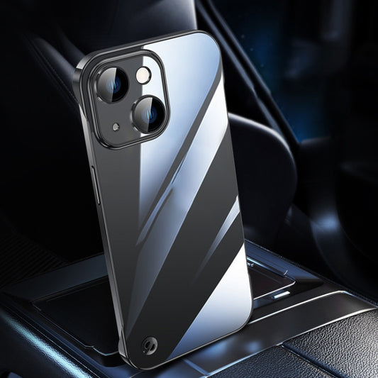 For iPhone 14 Electroplating Frameless Clear PC Phone Case(Black) by buy2fix