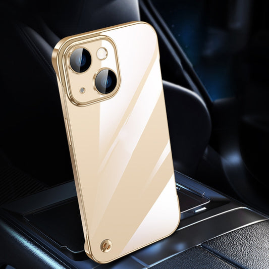 For iPhone 14 Electroplating Frameless Clear PC Phone Case(Gold) by buy2fix