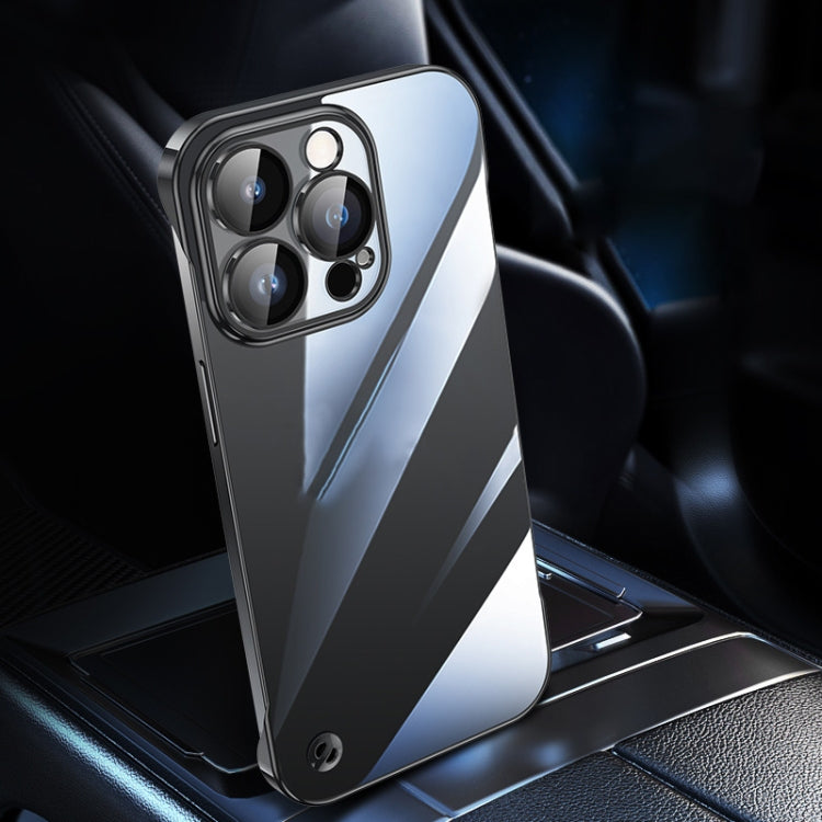 For iPhone 14 Pro Max Electroplating Frameless Clear PC Phone Case(Black) - iPhone 14 Pro Max Cases by buy2fix | Online Shopping UK | buy2fix