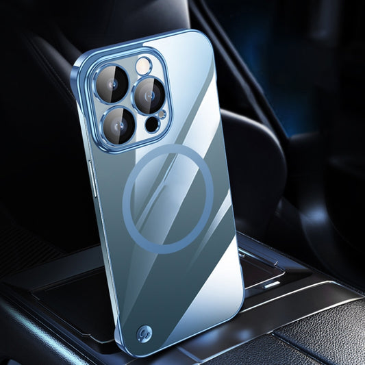 For iPhone 13 Pro Max Electroplating Frameless Magsafe Magnetic PC Phone Case(Sierra Blue) by buy2fix