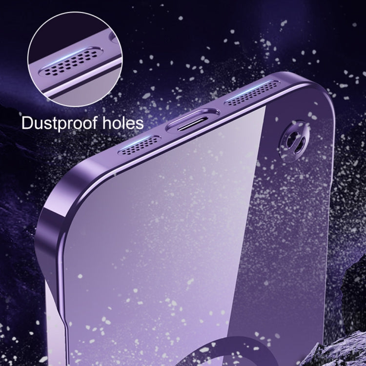 For iPhone 12 Electroplating Frameless Magsafe Magnetic PC Phone Case(Green) by buy2fix