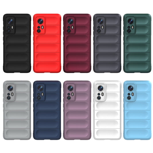 For Xiaomi 12 Magic Shield TPU + Flannel Phone Case(Black) by buy2fix