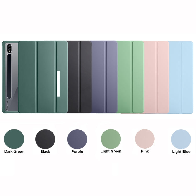 For Samsung Galaxy Tab S7 Acrylic 3-folding Smart Leather Tablet Case(Green) by buy2fix