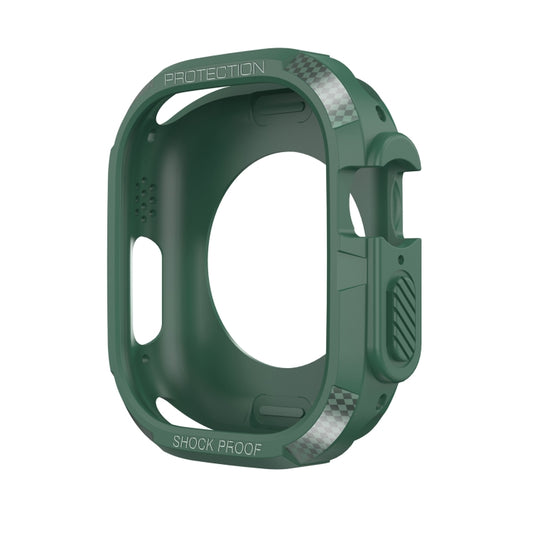 Carbon Fiber Shockproof Case For Apple Watch Series 9 / 8 / 7 45mm(Green) by buy2fix