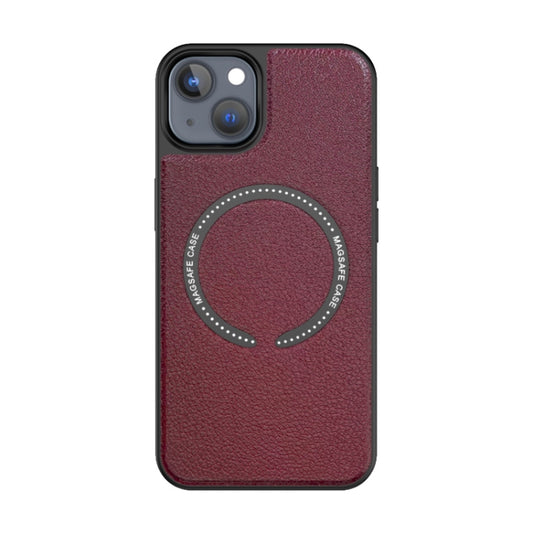 For iPhone 14 Pro Max Leather MagSafe Magnetic Phone Case(Blue Grey White) by buy2fix