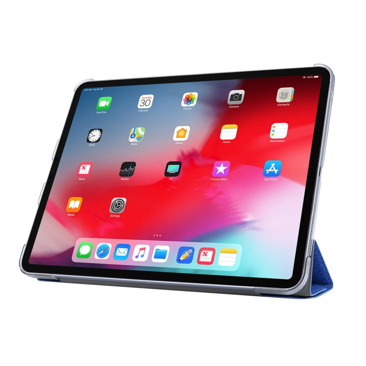For iPad Air 13 2024 / 2025 / Pro 12.9 2020 Silk Texture Horizontal Deformation Flip Leather Tablet Case with Three-folding Holder(Purple) - iPad Pro 12.9 (2020) Cases by buy2fix | Online Shopping UK | buy2fix