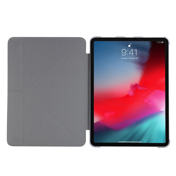 For iPad Air 13 2024 / 2025 / Pro 12.9 2020 Silk Texture Horizontal Deformation Flip Leather Tablet Case with Three-folding Holder(Purple) - iPad Pro 12.9 (2020) Cases by buy2fix | Online Shopping UK | buy2fix