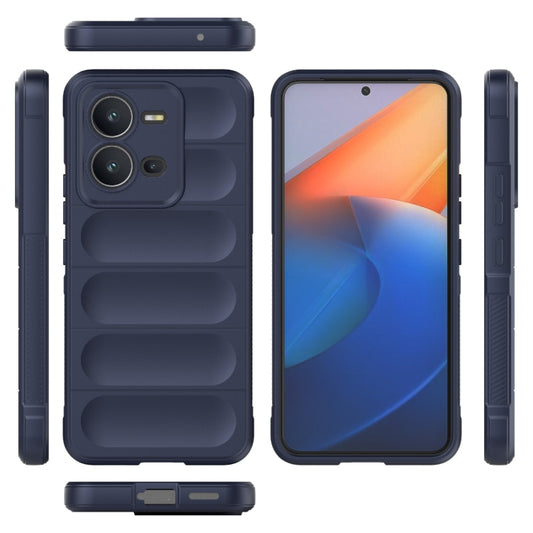 For vivo V25 5G Global Magic Shield TPU + Flannel Phone Case(Dark Blue) by buy2fix