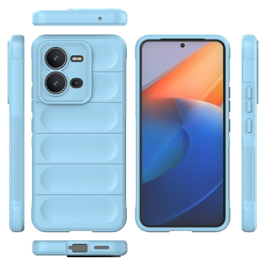 For vivo V25 5G Global Magic Shield TPU + Flannel Phone Case(Light Blue) by buy2fix