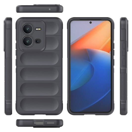 For vivo V25 5G Global Magic Shield TPU + Flannel Phone Case(Dark Grey) by buy2fix