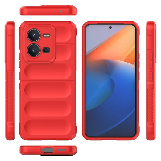 For vivo V25 5G Global Magic Shield TPU + Flannel Phone Case(Red) by buy2fix