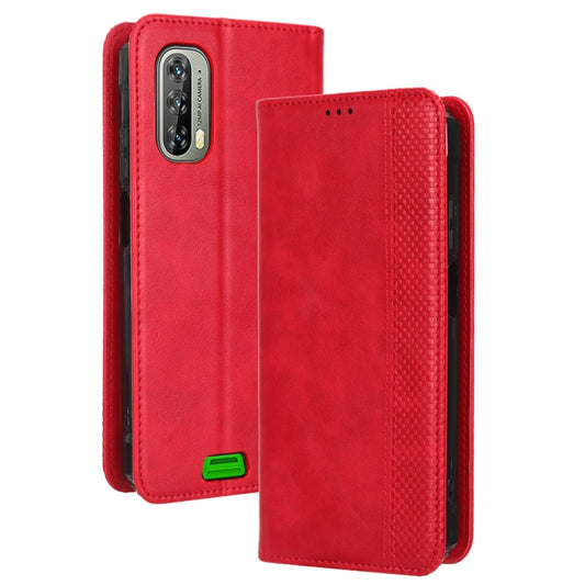 For Blackview BV7100 Magnetic Buckle Retro Texture Leather Phone Case(Red) by buy2fix