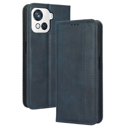 For Blackview OSCAL C80 Magnetic Buckle Retro Texture Leather Phone Case(Blue) by buy2fix