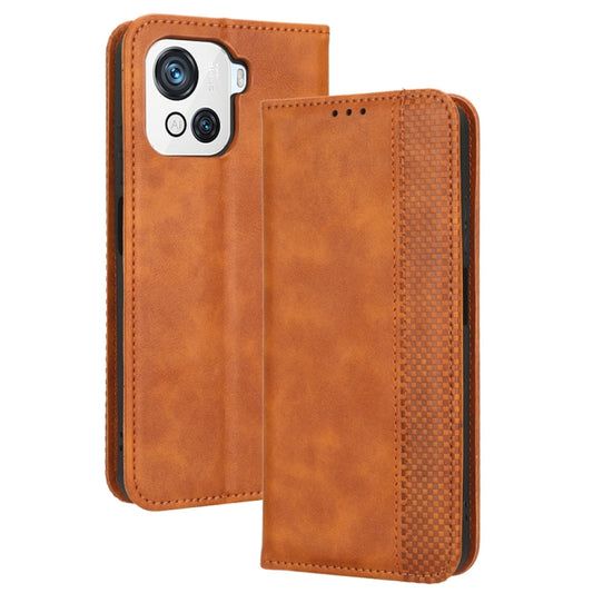 For Blackview OSCAL C80 Magnetic Buckle Retro Texture Leather Phone Case(Brown) by buy2fix