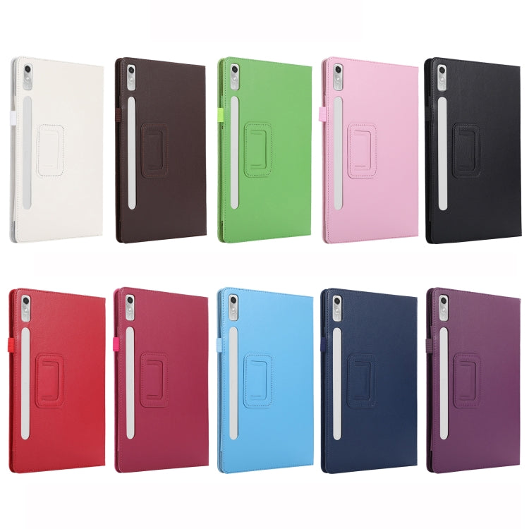 For Lenovo Tab P11 Pro Gen 2 Litchi Texture Leather Tablet Case with Holder(Black) by buy2fix