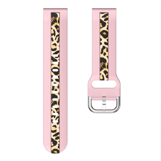 For Samsung Galaxy Watch 5 Pro 45mm Vertical Grain Printing Silicone Watch Band(Pink Leopard Print) by buy2fix