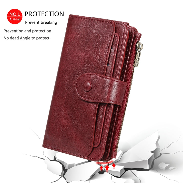 For iPhone 6 / 7 / 8 Multifunctional Retro Detachable Magnetic Horizontal Flip Leather Case with Card Slots & Holder & Wallet & Photo Frame(Red) - More iPhone Cases by buy2fix | Online Shopping UK | buy2fix
