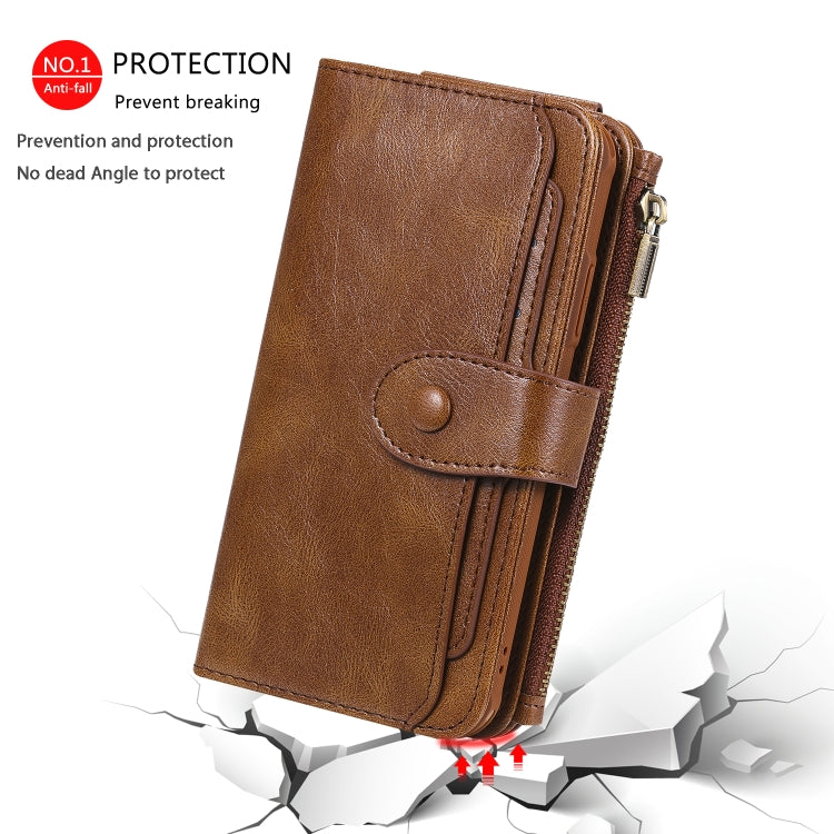 For iPhone XR Multifunctional Retro Detachable Magnetic Horizontal Flip Leather Case with Card Slots & Holder & Wallet & Photo Frame(Brown) - More iPhone Cases by buy2fix | Online Shopping UK | buy2fix
