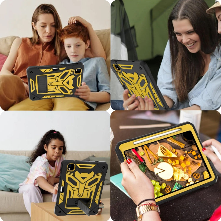 For iPad Pro 11 2018/2020/2021 Bumblebee Silicone+PC Shockproof Tablet Case with Holder(Black Gold) - iPad Pro 11 (2022/2021) Cases by buy2fix | Online Shopping UK | buy2fix